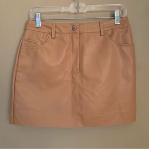 NEW Forever 21 Tan Camel Faux Leather Mini Skirt